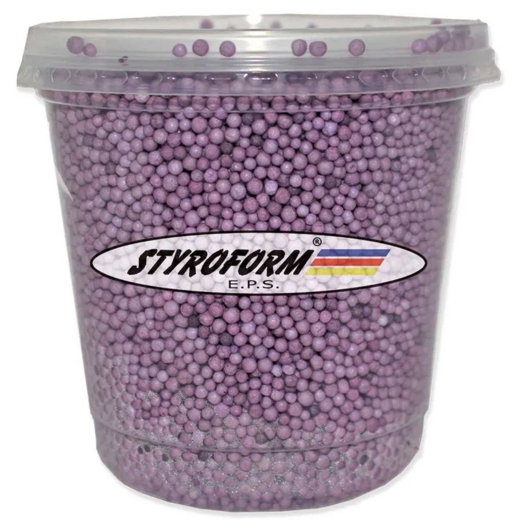 PEROLA DE ISOPOR EPS BOLINHA LILAS POTE 750ML BALÃO BUBBLE SLIME ARTESANATO DECORAÇÃO STYROFORM