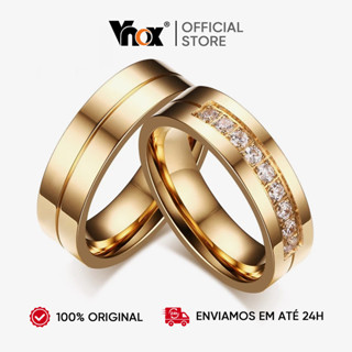 Vnox 1 Pedaço Aliança de Casamento Anel de Noivado Compromisso Bodas Joia Unissex para Casais em Oferta na Shopee