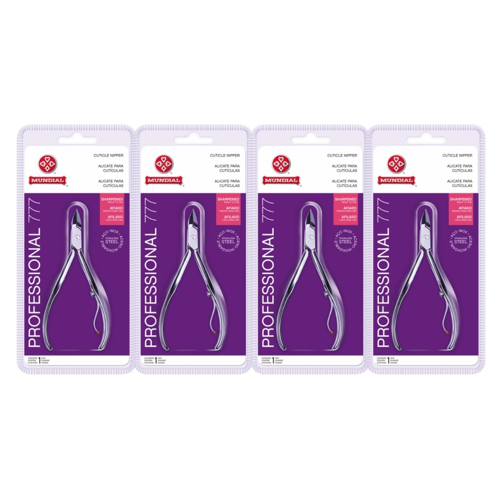 Kit 4 Alicate De Cutícula 777 Inox Profissional Unha Mundial - Beauty