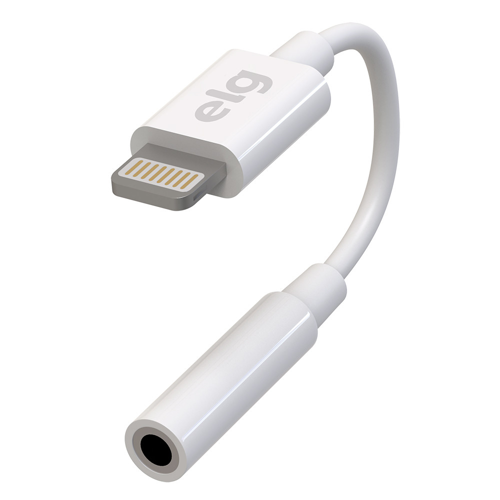 Adaptador de Áudio AUX P3 para Lightning, Áudio e Microfone, Conexão Fixa, 8,5cm Branco, ADP8P3 ELG