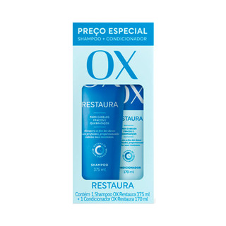 Kit Shampoo 375ml e Condicionador 170ml Ox Restaura em Oferta na Shopee