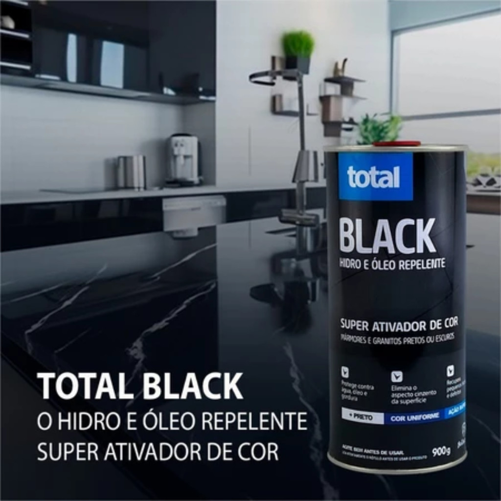 Total Black Bellinzoni Super Ativador De Cor Nero Marquina 500g 900g Mármore Granito Bancada Rodapé