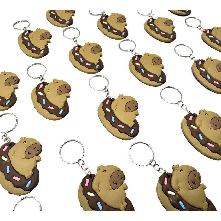 Lembrancinha Capivara 10un Chaveiro Emborrachado Festa Novidade Aluno Professor