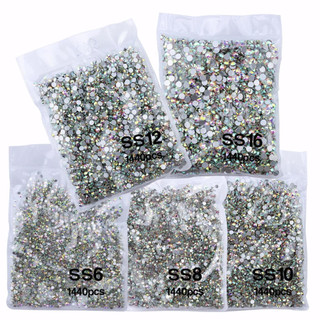 Strass Cristal Furta Cor Prata Branco Transparente Unhas e Artesanato Pacote com 1440 uni…