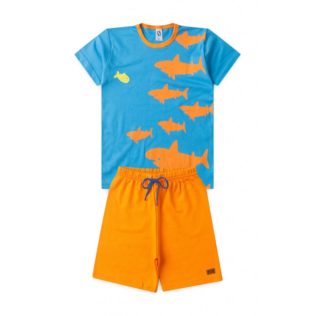 Conjunto Masculino Infantil Vida Marinha em Oferta na Shopee