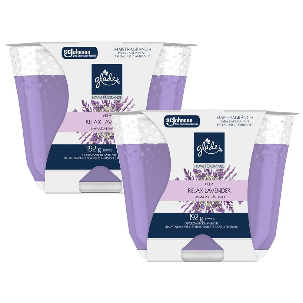 Kit 2 Vela Perfumada Relax Lavender Glade Home Fragrance 192g cada em Oferta na Shopee