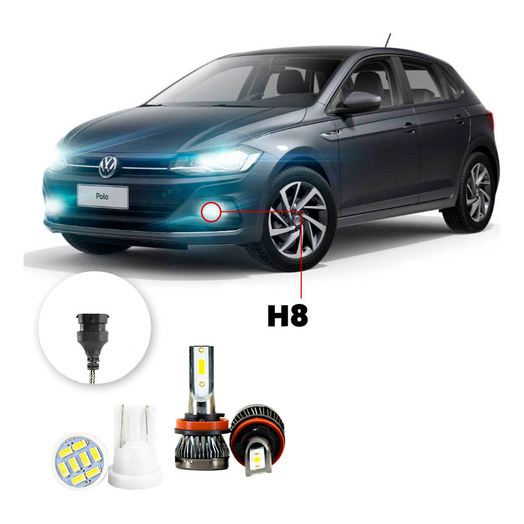 Ultra Led Nano 22000lm Volkswagen Polo 2018-2021 Farol Milha