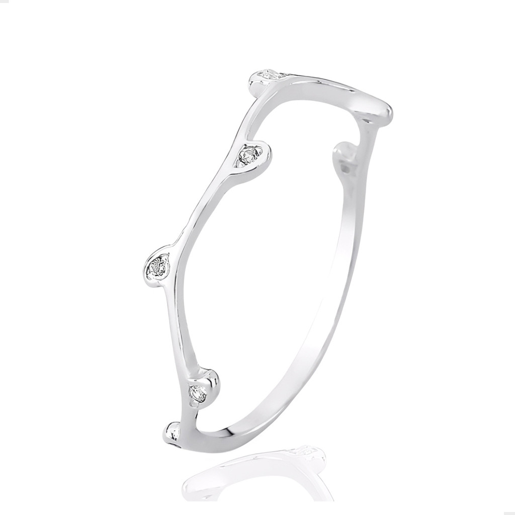 Anel Prata 925 Feminino Ramo com Mini Folhinhas Delicado em Oferta na Shopee