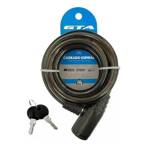 Cadeado Para Bicicleta Com Chave 12mm X 1000mm Gta Bike Mtb em Oferta na Shopee