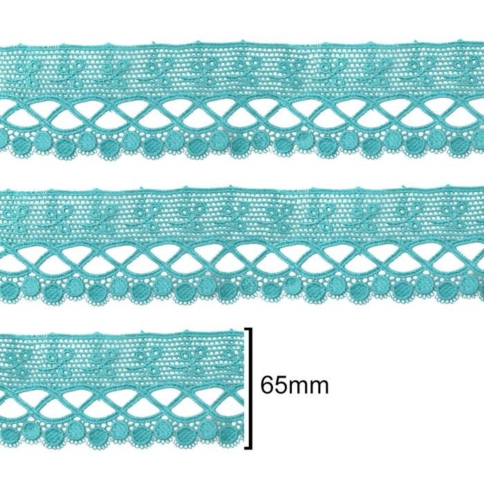 Renda Guipir CHL-581 - 6.5 Cm -  Rolo C/13.7 Metros Cor:Verde-Jade