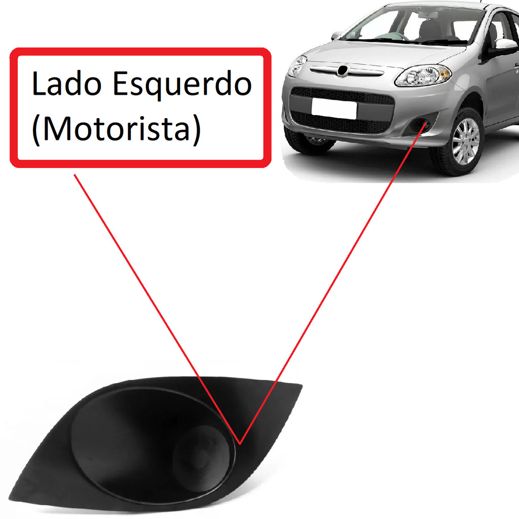 Detalhes do Moldura Farol De Milha Neblina Auxiliar Palio G5 2012 2013 2014 2015 2016 2017 2018 Lado Esquerdo