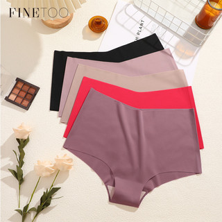 FINETOO Calcinha De Cintura Alta Em V Para Mulheres , Roupa Íntima Sem Costura De Seda Gelada , Lingerie Macia E Confort em Oferta na Shopee