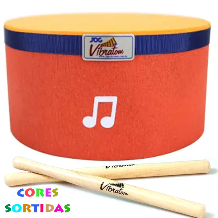 Surdo Infantil Pele Madeira EVA Percussão Instrumento Musicalização Jog Vibratom Surdinho