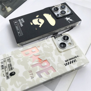 Laser Quadrado IMD Caixa De Telefone Para iPhone 16 15 14 13 12 Pro Max Camuflagem Bape Casal Dos Desenhos Animados Capa em Oferta na Shopee