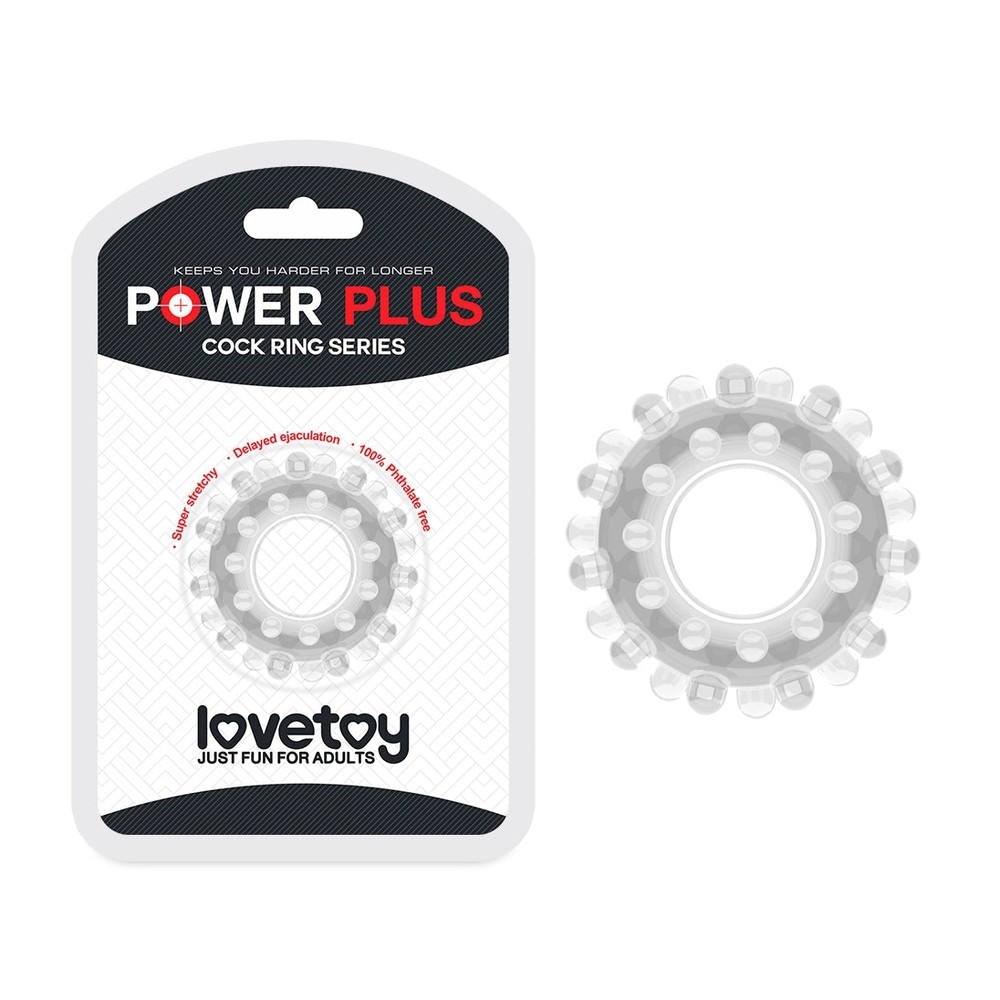 Anel Peniano em TPE com Esferas Massageadoras - Lovetoy Power Plus | Disponível em 2 Cores