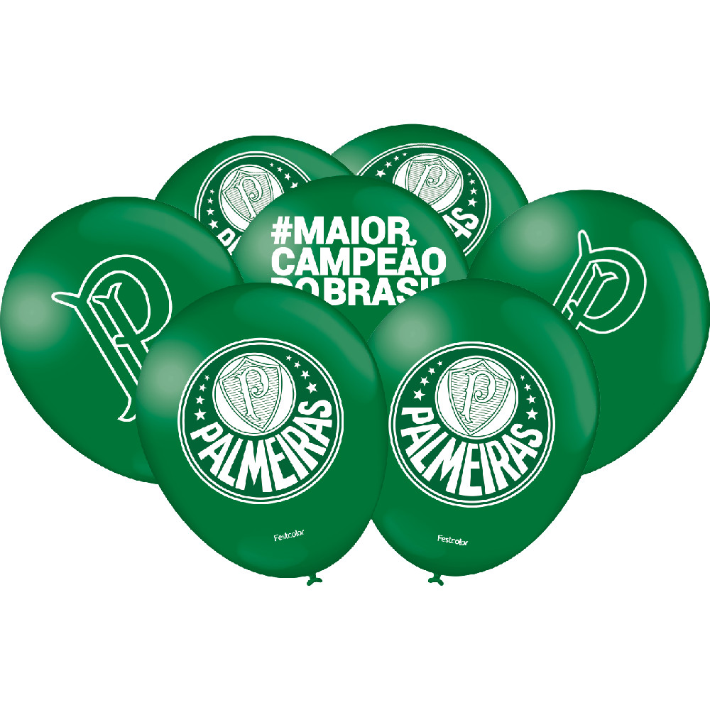 Balão Palmeiras 25 Unidades  Festa Temática  Futebol - Home & Living