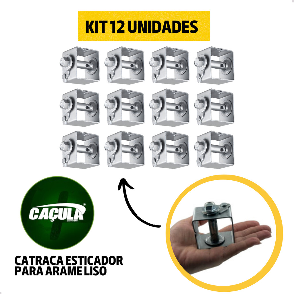 Kit 12 Catraca Esticador Caçula Arame Liso Aço Esticar Cerca — imagem 2 de 2