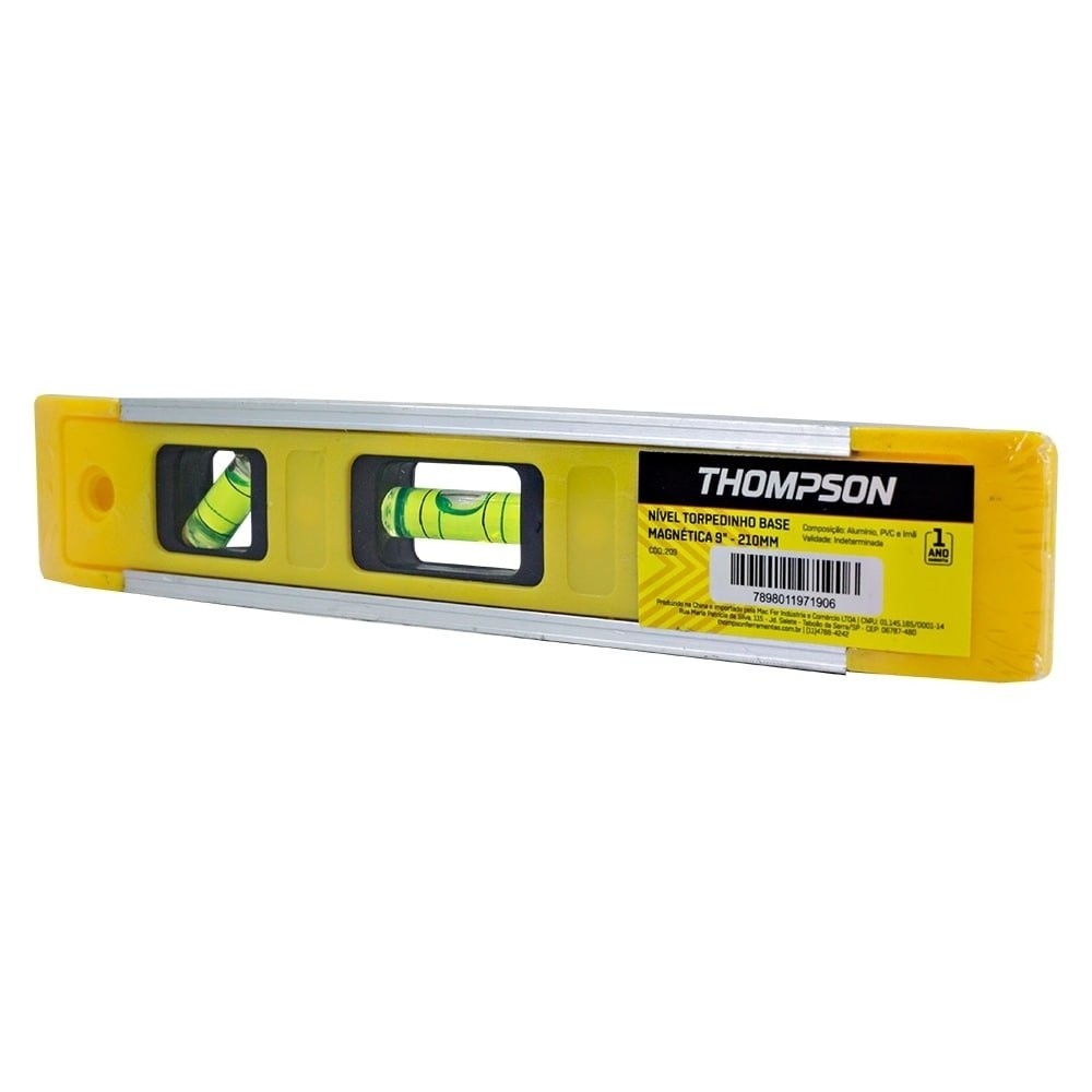 Nível Torpedinho Thompson  Base Magnética 9P 210mm em Oferta na Shopee