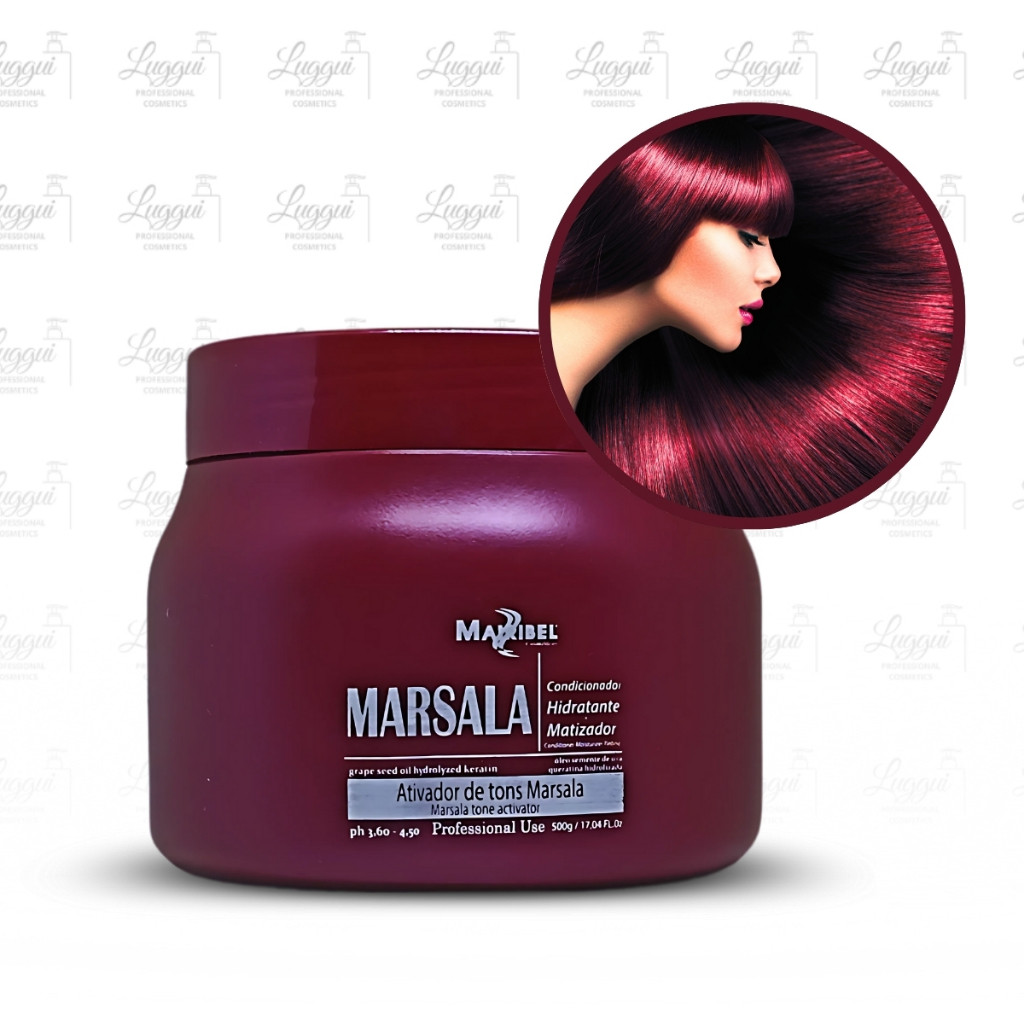Máscara Matizadora Marsala Mairibel 500g - Tons Vermelho MARSALA