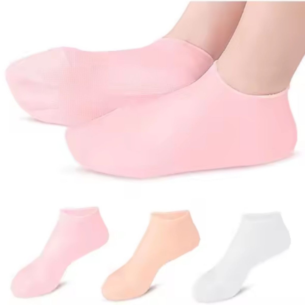 Meias De Silicone Gel Hidratação Pés Esfoliantes Saúde