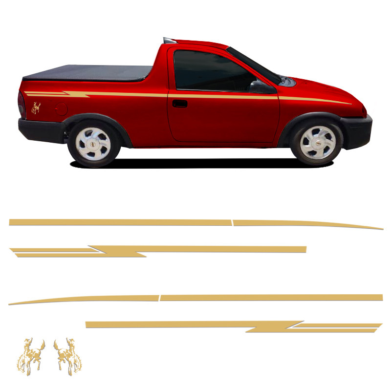 Faixa Corsa Rodeio 2001 Adesivo Dourado Modelo Original - Spare Parts and Accessories for Vehicles