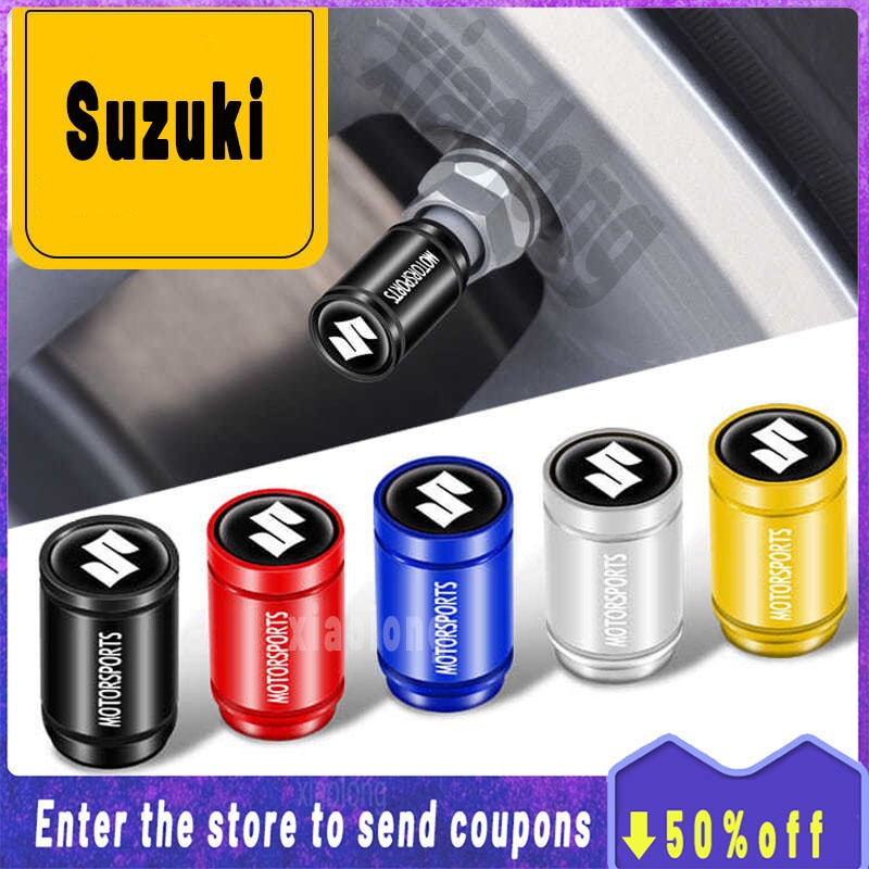 [Promo] Para Suzuki 4Pcs Válvula Do Pneu Da Roda / Tampão Válvula De Pneu De carro acessórios