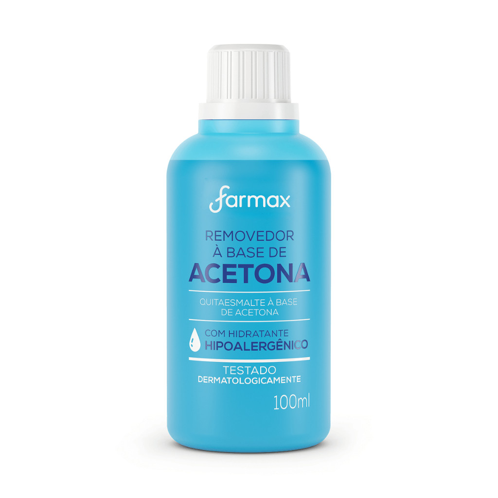 Acetona Farmax 100ml Removedor de Esmalte com Alto Poder de Limpeza