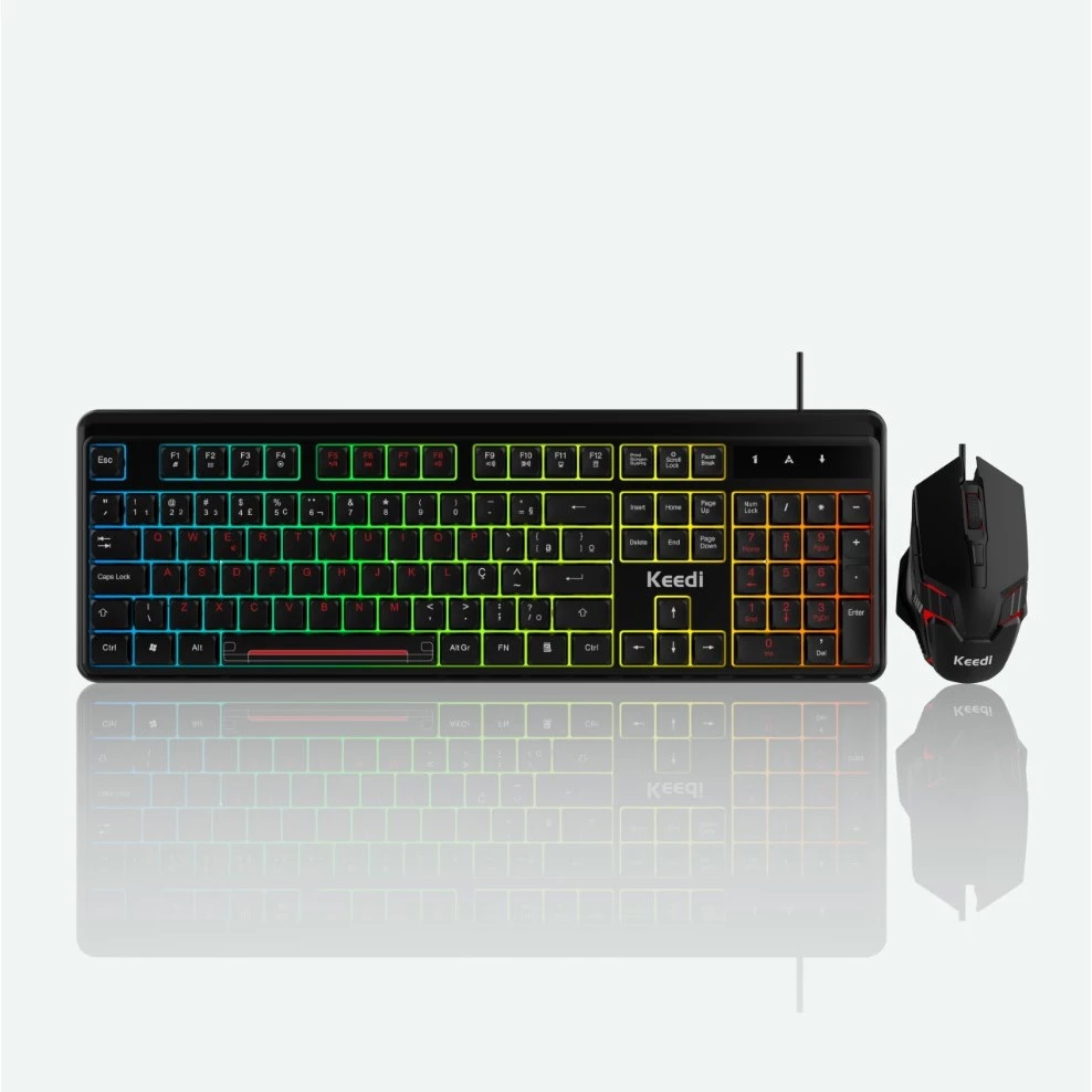 Kit Teclado Mouse Gamer KEEDI-TEC813 Membrana LED USB