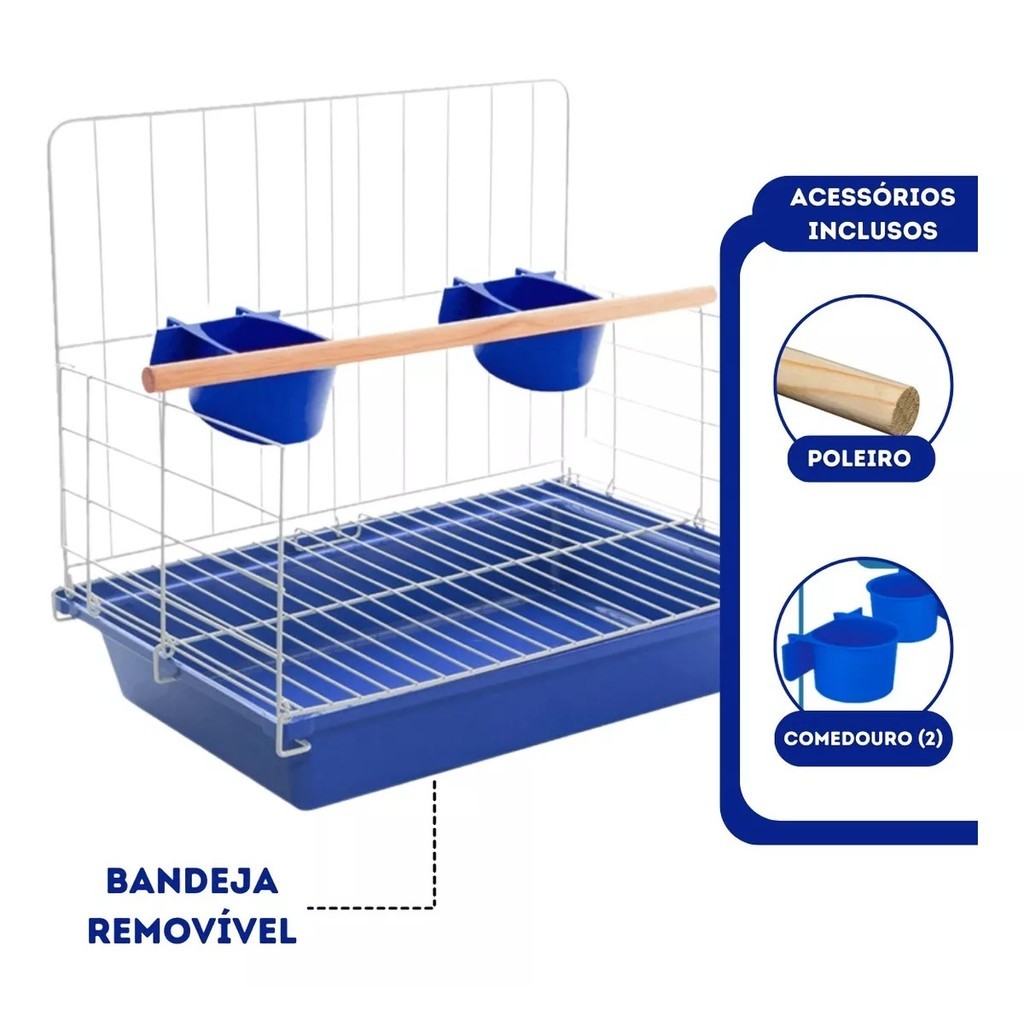 Gaiola Poleiro Com Bandeja Calopsitas Periquito Agaporni Passaros Mansos