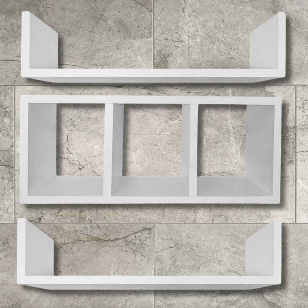 Nichos De Banheiro 3 Unidades Nicho Com Divisória + 2 Prateleiras 100% Mdf Branco fosco txp\Banheiro em Oferta na Shopee