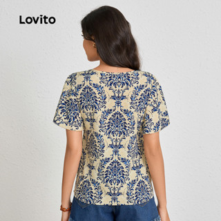 (Trendy) Lovito Blusa Boho Com Estampa Tribal Blusa De Verão/Primavera Para Mulheres LBL23336 em Oferta na Shopee