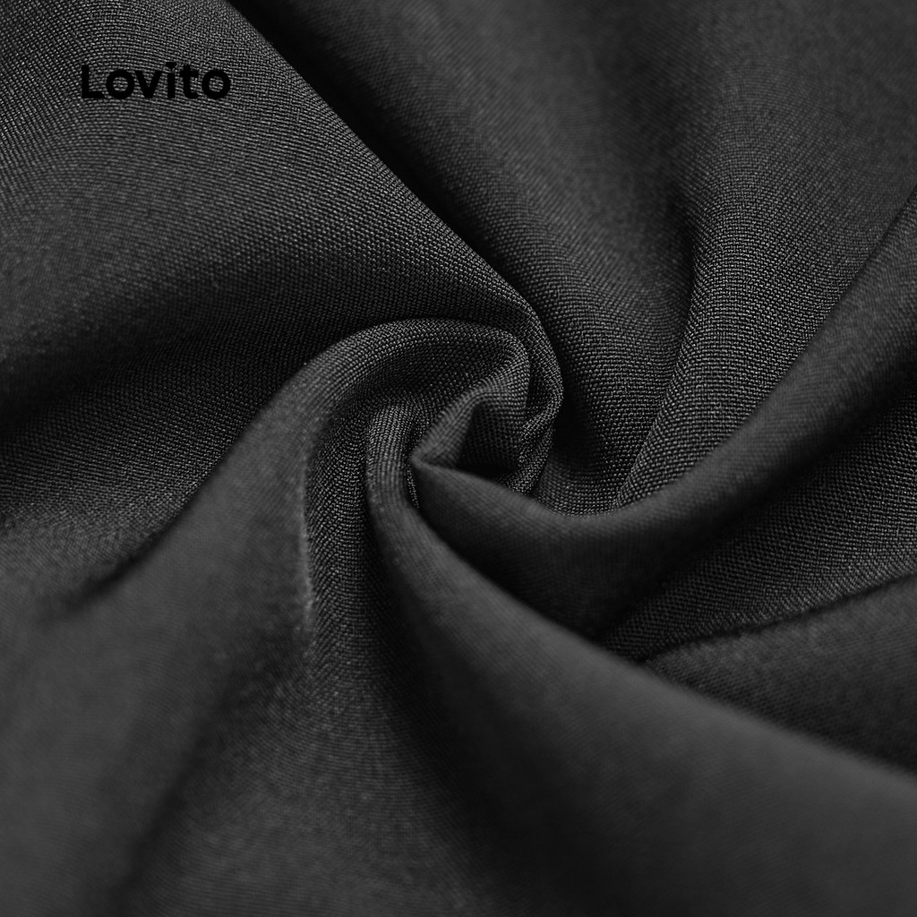 Detalhes do Lovito Calça elegante com zíper liso para mulheres L128ED777
