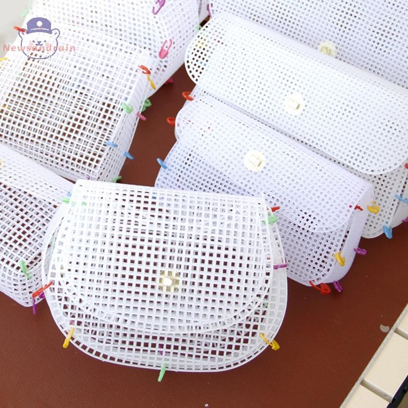 newsandrain Kit De Malha Plástica De Tecelagem Auxiliar , Bolsa De Ombro , Pano De Plástico , Material Para Fazer DIY