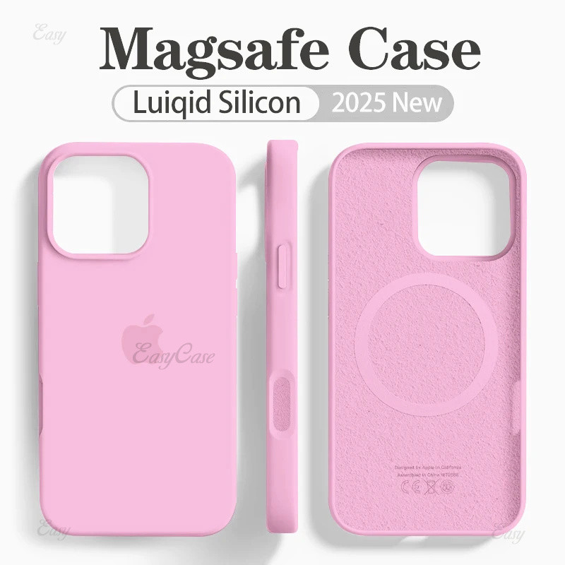 Original Magsafe Magnético Líquido Silicone Caso Macio Para Apple iPhone 17 16 15 13 12 14 Pro Max Carregamento Sem Fio em Oferta na Shopee