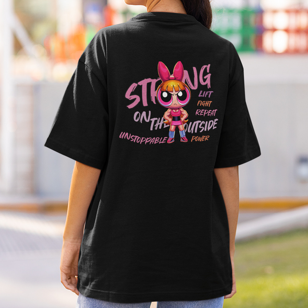 Camiseta Meninas Super Poderosas Look De Treino Maromba Camisa Desenho Florzinha Algodão