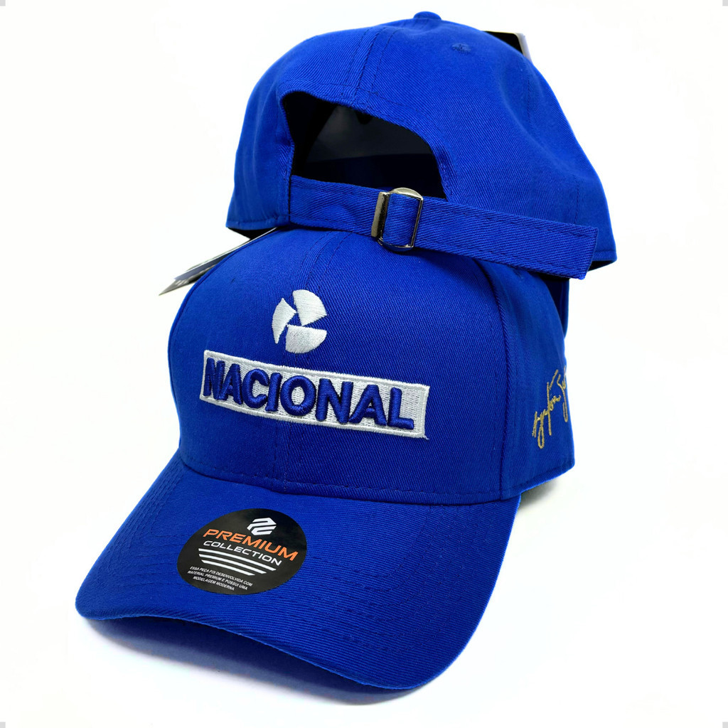 Boné Ayrton Senna Nacional Fórmula 1 Retro Bordado Assinado