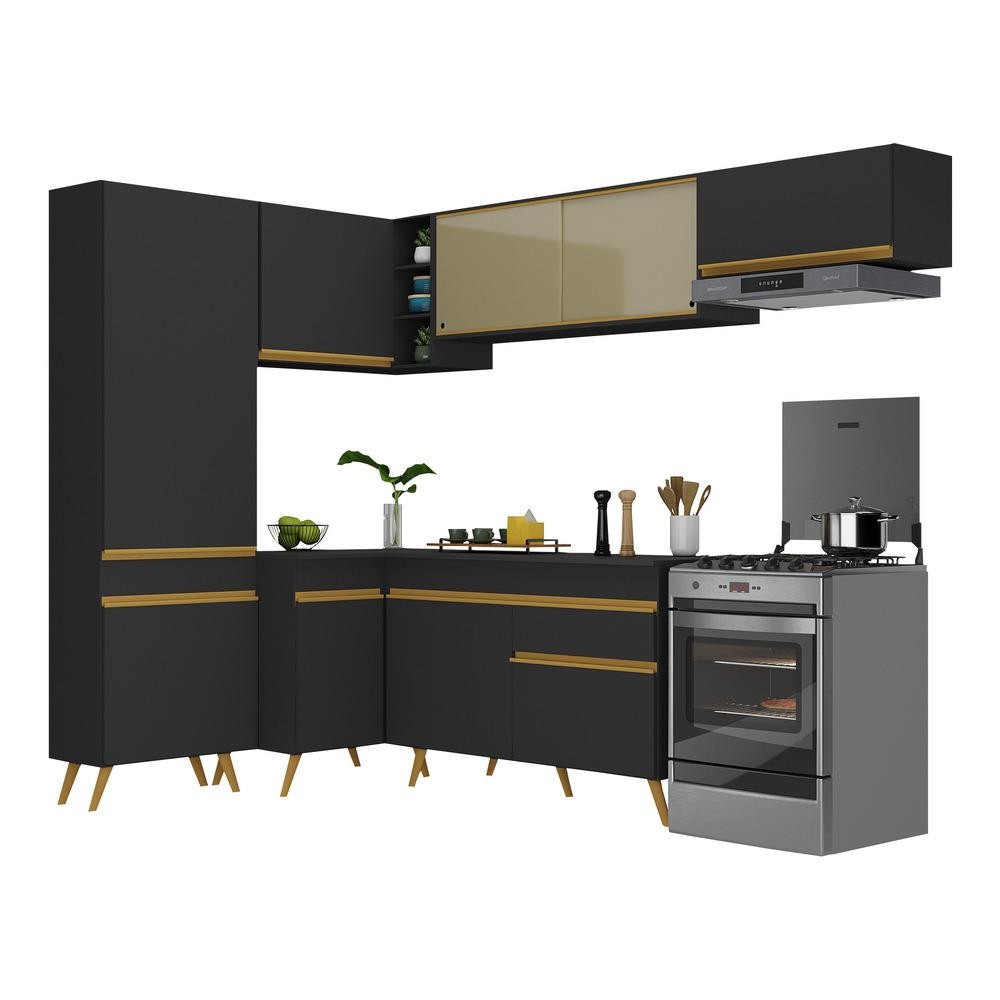 Armário de Cozinha Completa de Canto Veneza Multimóveis V2052 em Oferta na Shopee