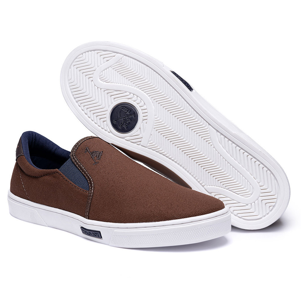 Tênis Iate Slip On Sapatênis Masculino Polo Joy Casual Confortavel Tamanhos Especiais
