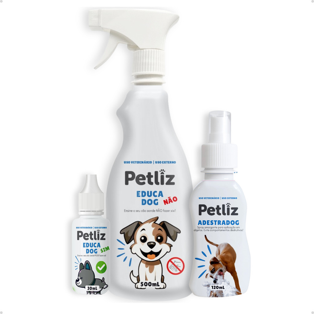Kit Adestrador Educador Sanitário Cachorro Xixi no Lugar Certo e Anti Mordida EducaDog + AdestraDog em Oferta na Shopee