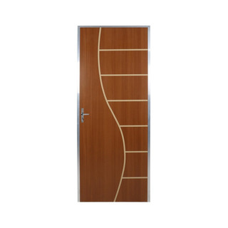 Kit Porta de Madeira Decorada 212x95cm com Batente de Aluminio 3,6cm Cantareira MGM em Oferta na Shopee