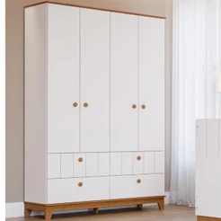 Guarda Roupa de Bebê 4 Portas 4 Gavetas MDF Liza Permobili