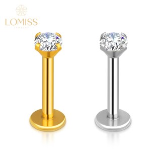 Piercing Labret Zircônia Redonda Aço Cirúrgico Rosca Interna Helix Tragus Conch Nariz Boca Piercing Aço Inoxidável em Oferta na Shopee