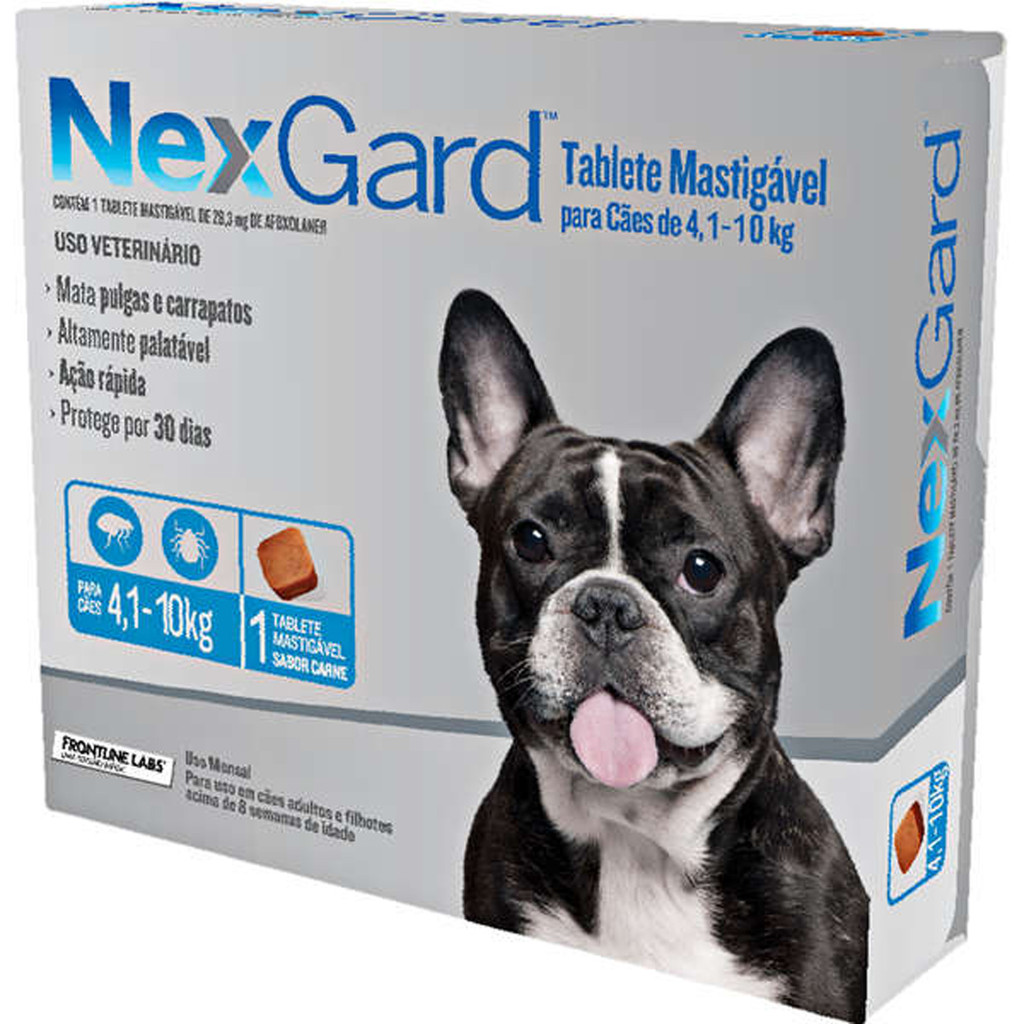 NexGard 28,3 mg para Cães de 4,1 a 10 Kg - 1 Tablete em Oferta na Shopee