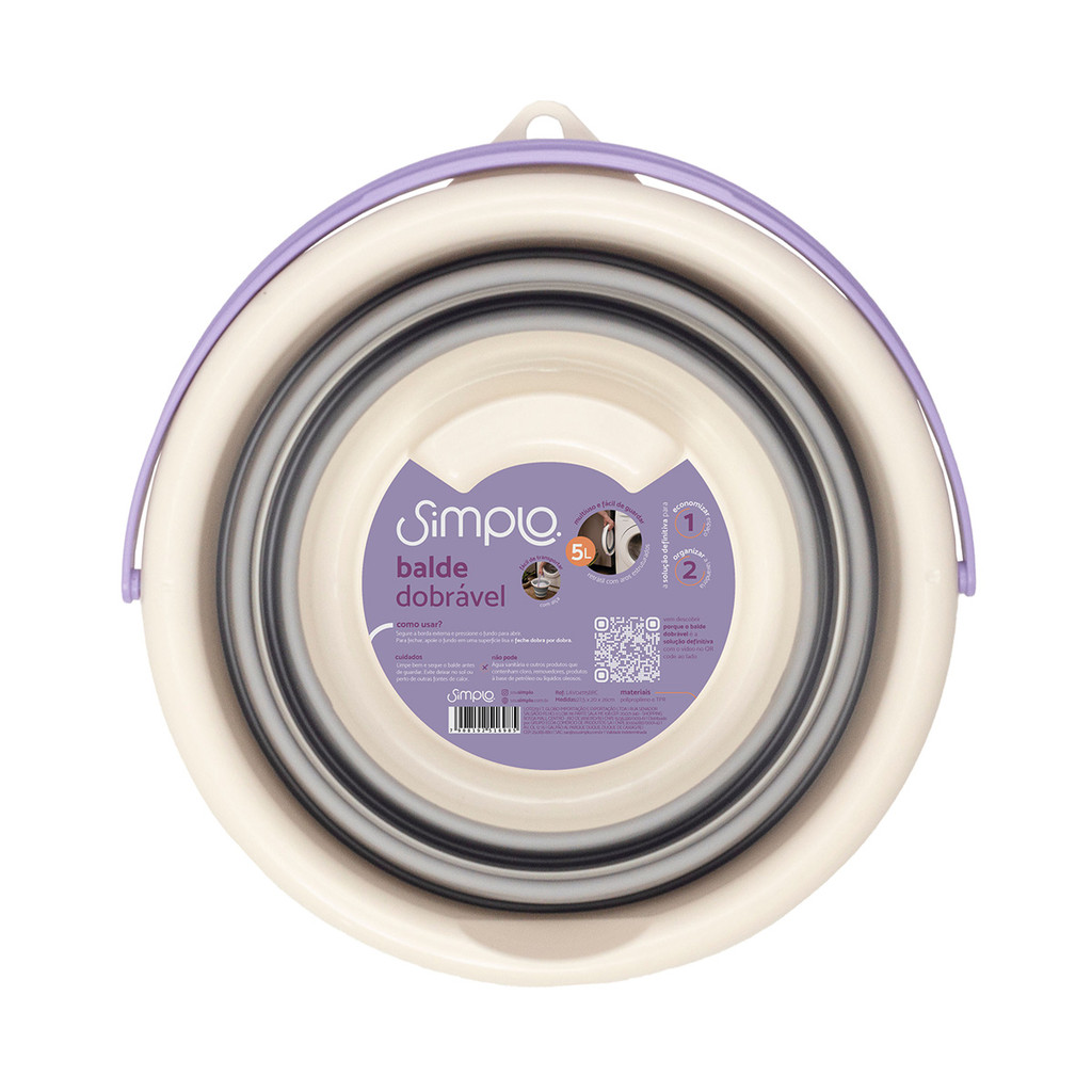 BALDE DOBRAVEL 5 LITROS - SIMPLO BRANCO