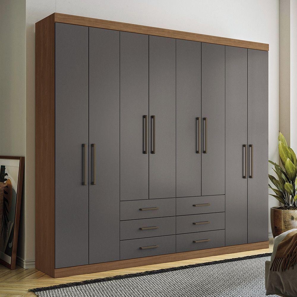 Guarda Roupa 8Portas E 6 Gavetas Havana Master Santos Andirá em Oferta na Shopee