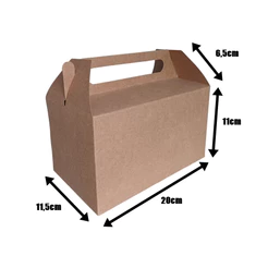 10 Caixas Maleta Kraft Para Lembrancinha, Delivery, Kit Lanche, Presente, Doces
