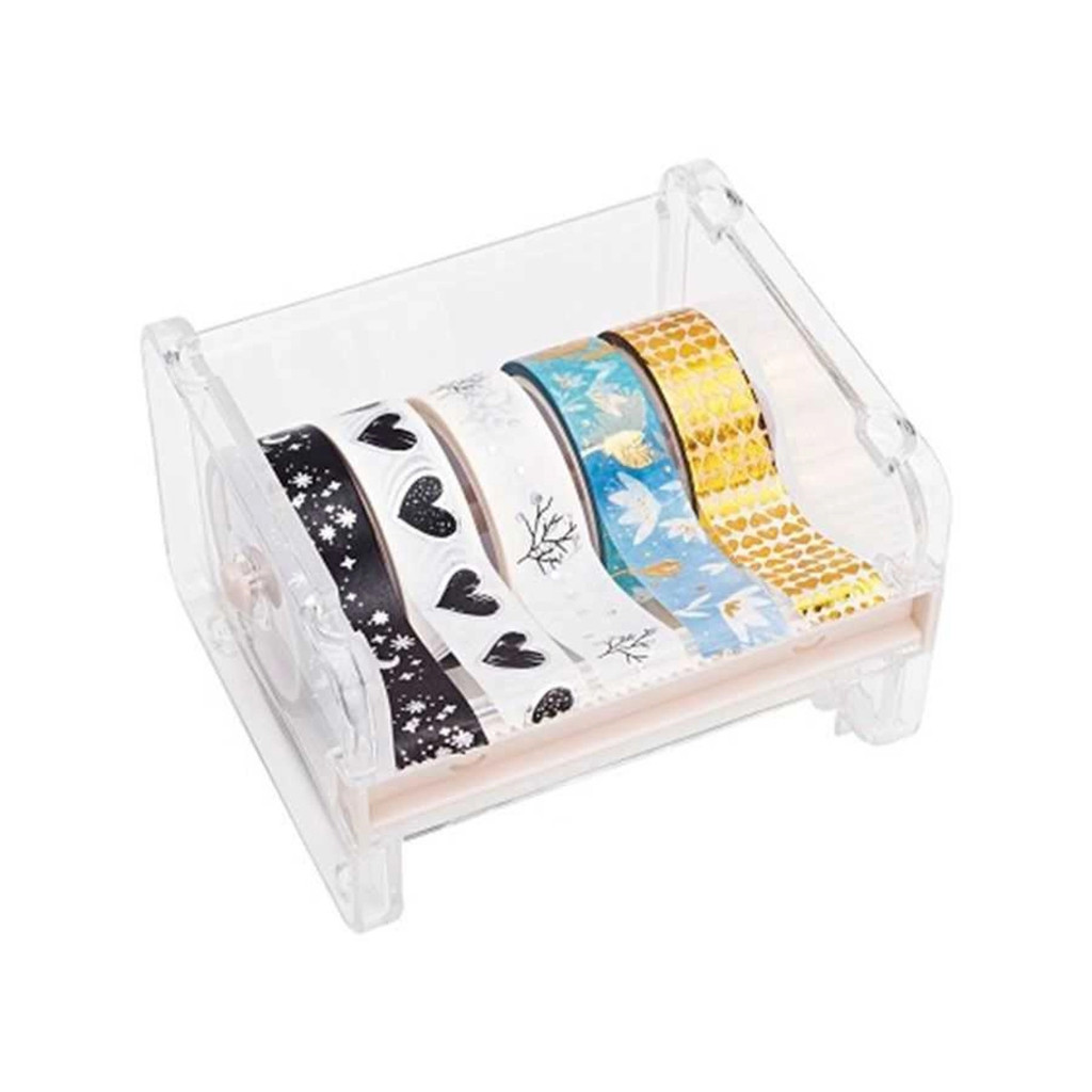 Suporte Organizador de Fita Adesiva Washi Tape | Dispenser Plástico para Fitas Linha Love | Molin