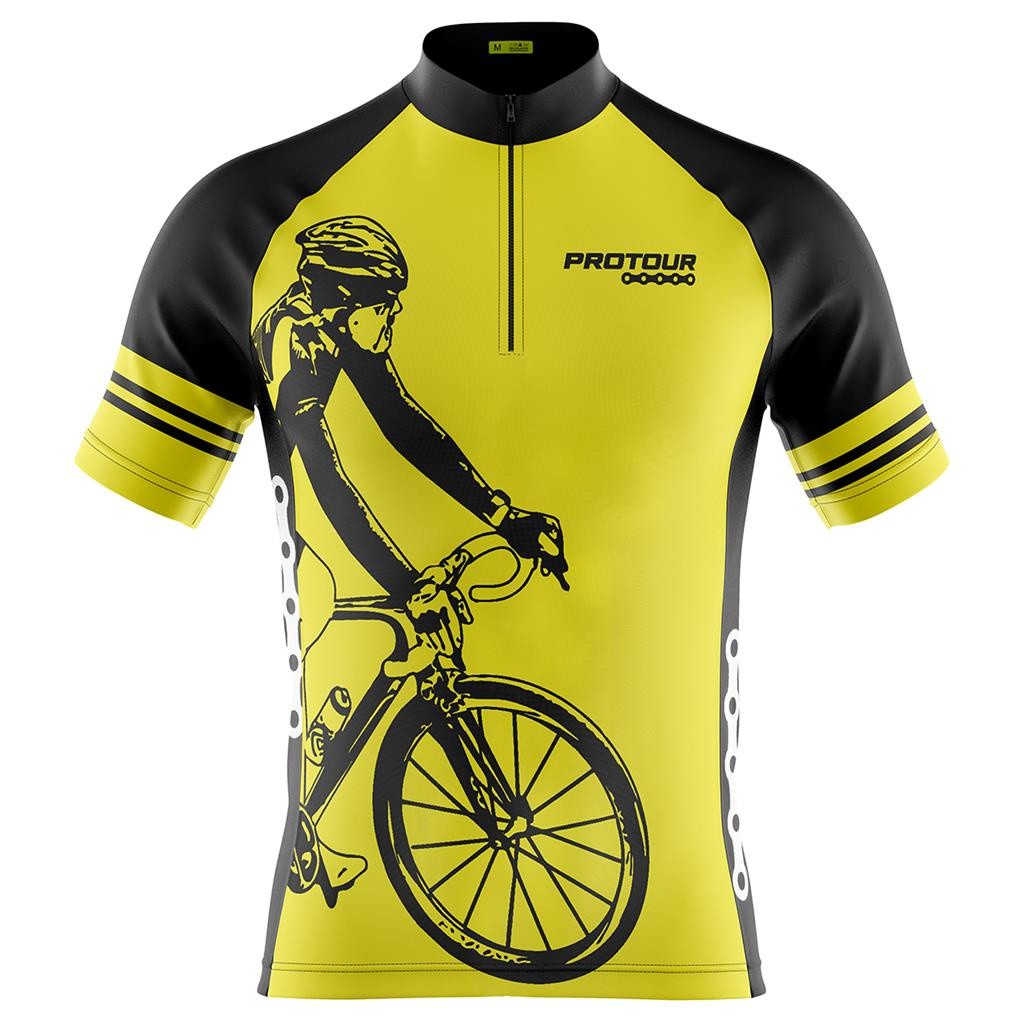 Camisa Ciclismo Camiseta Ciclista Roupa de Ciclismo Masculina Manga Curta Masculina Bike Amarela Protecao UV+50