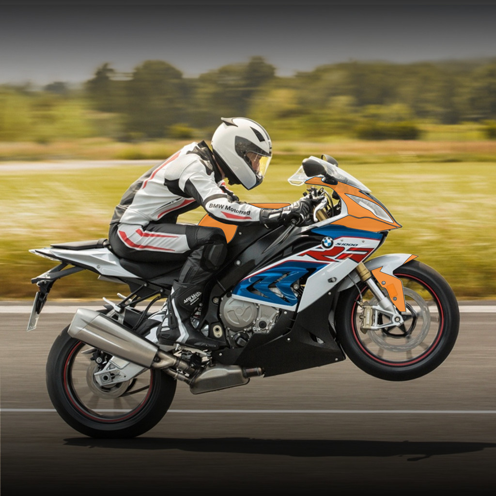 Película PPF Proteção Kit Semi Full BMW S1000RR Moto 2015 2016 2017 2018 2019 Transparente TPU Anti Risco