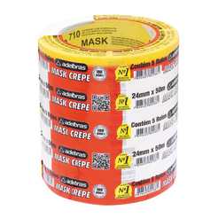 Fita crepe 24mmx50m Mask 710 com 5 rolos Adelbras